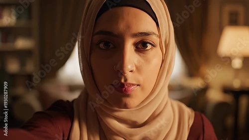 Wallpaper Mural Woman Wearing Hijab Making Funny Faces. Torontodigital.ca