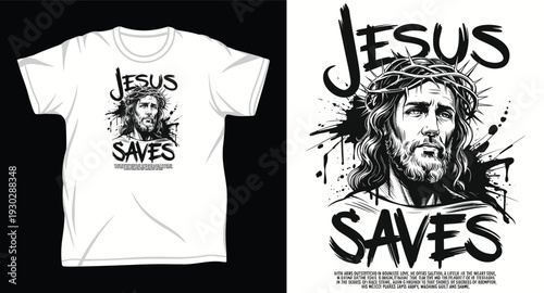 Jesus Saves Graphic vector art t-shirt design print
