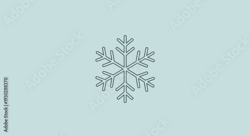 Minimalist Snowflake Icon on Light Blue Background - Winter Season Symbol