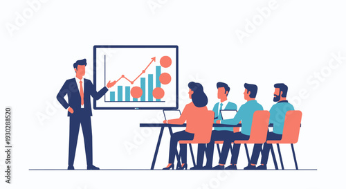 Businessman presenting to a meeting.