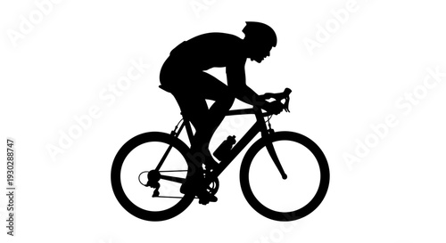 Man Riding a Bicycle Silhouette Profile.