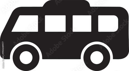Van Car Icon Silhouette Vector for Transport App Design
