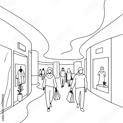 A vibrant cartoon illustration of a loving couple and their child walking down a busy city street in a fun, fashion-forward vector design