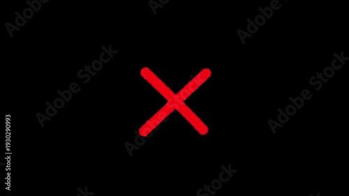 Red cross mark icon isolated on transparent  background representing error rejection wrong false and negative symbol
