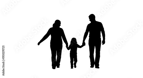 Family walking hand in hand together.