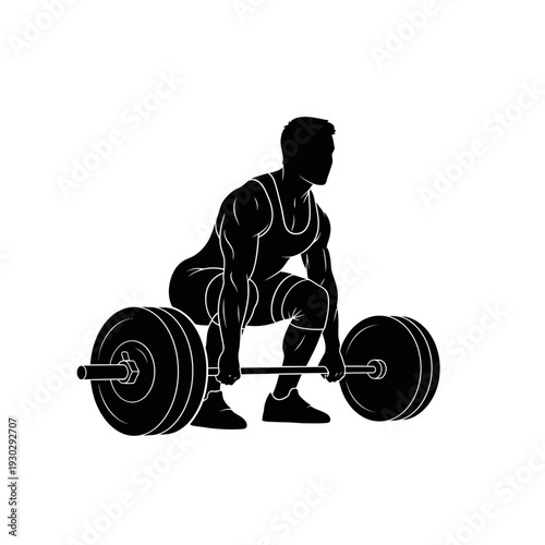 Athlete lifting heavy weights with determination and strength
