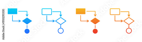 Process Mapping icon sheet multiple style collection