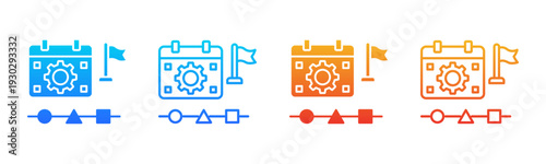 Operations Planning icon sheet multiple style collection