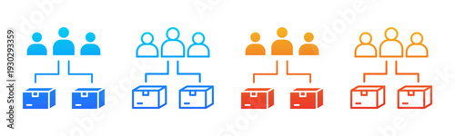 Resource Allocation icon sheet multiple style collection
