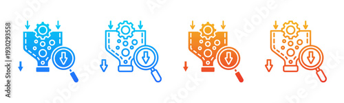 Bottleneck Analysis icon sheet multiple style collection