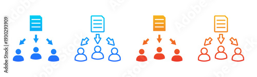 Task Distribution icon sheet multiple style collection