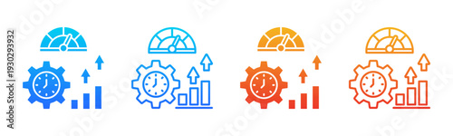 Operations Efficiency icon sheet multiple style collection