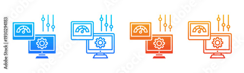 Process Control icon sheet multiple style collection