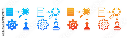 Process Approval icon sheet multiple style collection