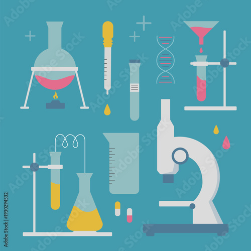 Laboratory Tools Scientific Equipment Illustration