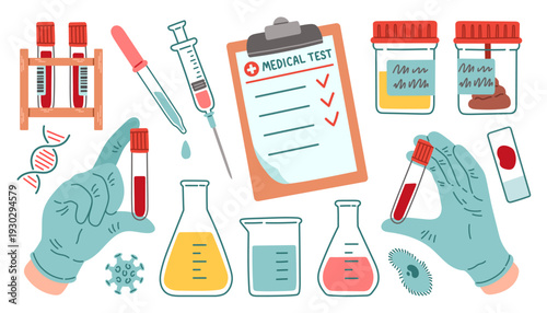 Medical Testing Laboratory Equipment Illustration