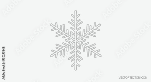 Geometric Snowflake Icon Vector Illustration on White Background