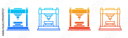Hydraulic Press icon sheet multiple style collection