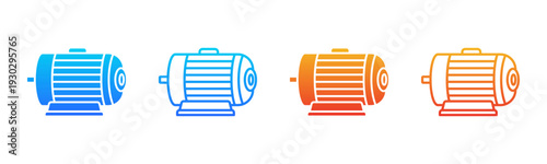 Electric Motor icon sheet multiple style collection