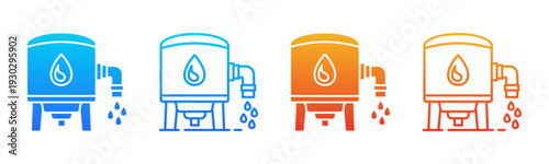Water Treatment icon sheet multiple style collection