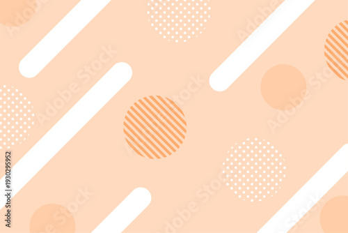 オレンジの幾何学模様が並ぶポップで可愛いパターン背景