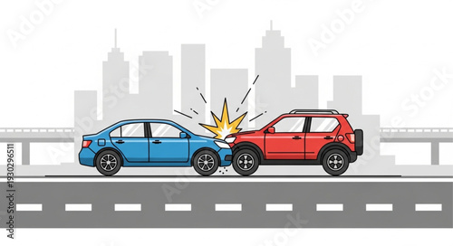 Car Crash Accident on Highway.