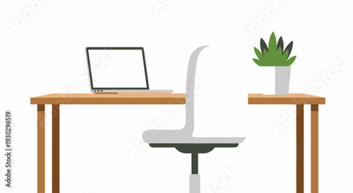 Modern Office Chair with Desk.