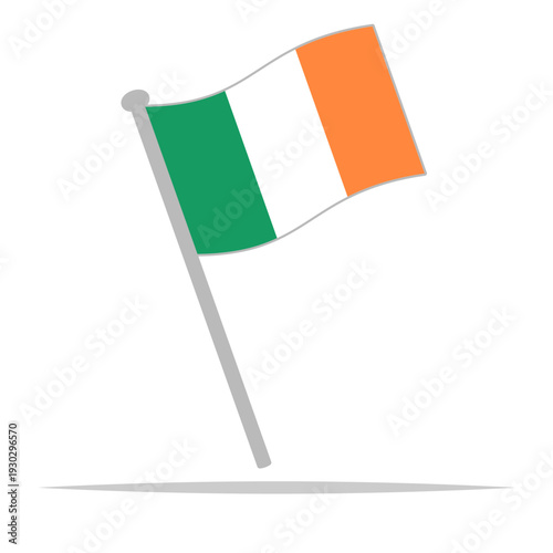 Irish flag icon flat color vector isolated illustration