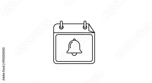 Calendar Notification Bell Icon, Reminder Alert Symbol, Schedule Event Planning
