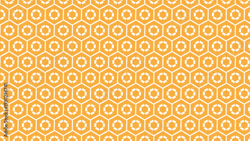 Orange Honeycomb Hexagon Seamless Pattern