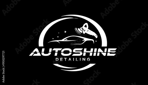 Autoshine logo with metallic car and polisher
