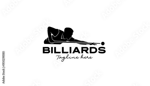 Billiards player silhouette logo
