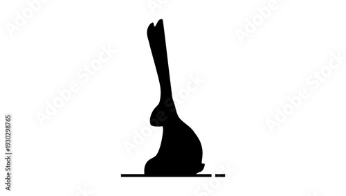 sculpture of a hare ,black isolated silhouette