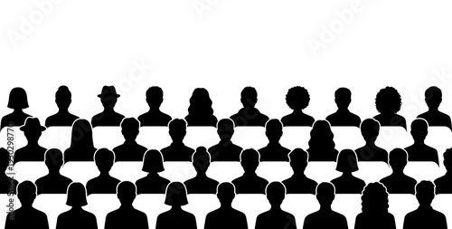 Audience silhouette in cinema or theater rows