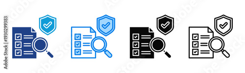Quality Assurance icon sheet multiple style collection