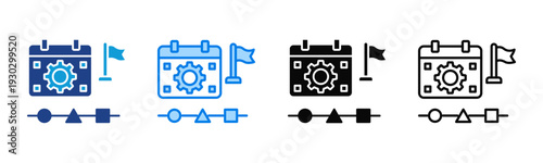 Operations Planning icon sheet multiple style collection