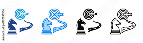 Operations Strategy icon sheet multiple style collection