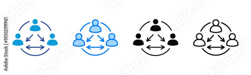 Workflow Coordination icon sheet multiple style collection