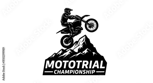 Mototrial championship logo with motorbike
