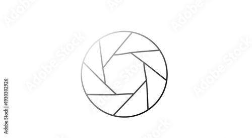 Abstract Aperture Diaphragm Symbol, Camera Lens Blades, Circular Graphic Design