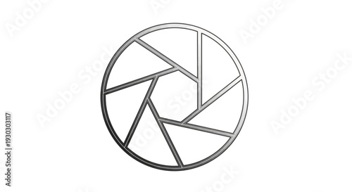 Abstract Camera Aperture Icon, Photography Symbol, Lens Diaphragm, Graphic Design Element