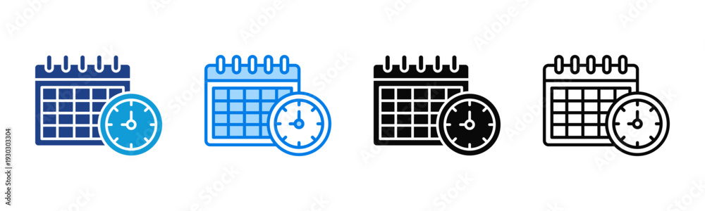 Fotografia Work Shift Schedule icon sheet multiple style collection