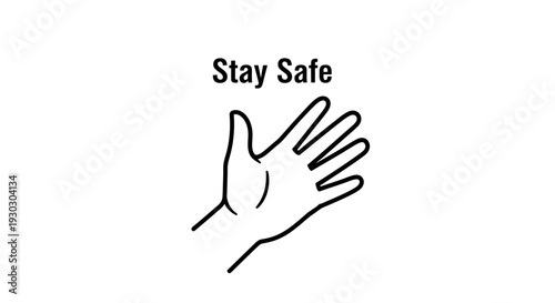 Stay Safe Hand Gesture, Open Palm, Warning, Social Distancing, Health Awareness