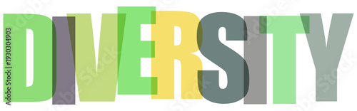 3d letters spelling diversity in vibrant pastel colors on transparent background