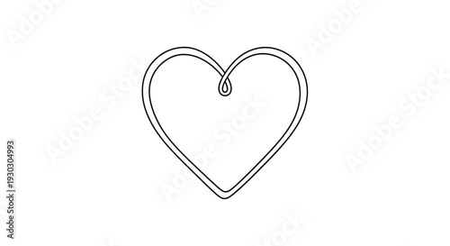 Continuous Line Art of a Modern Heart Outline with Loop
