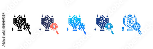Bottleneck Analysis icon sheet multiple style collection