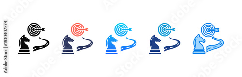 Operations Strategy icon sheet multiple style collection