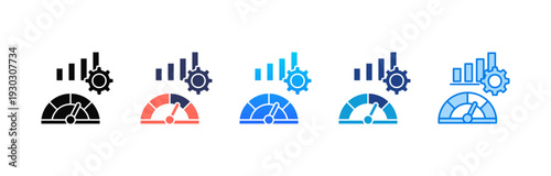 Operations Metrics icon sheet multiple style collection