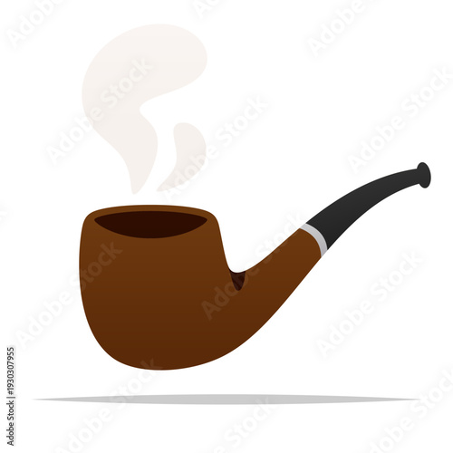 Smoking tobacco pipe vector isolated illustration