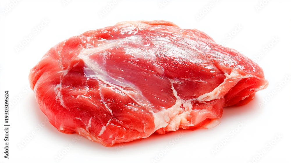 Obraz premium Raw beef tenderloin, fresh meat isolated on white background.